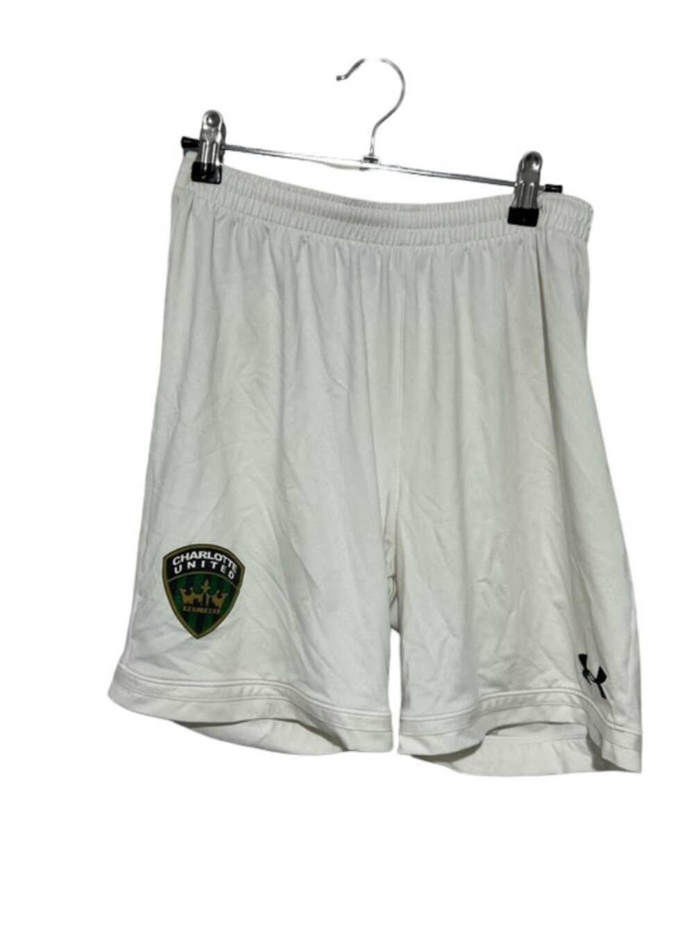 Under Armour White Youth XL Athletic Soccer Shorts Charlotte United
